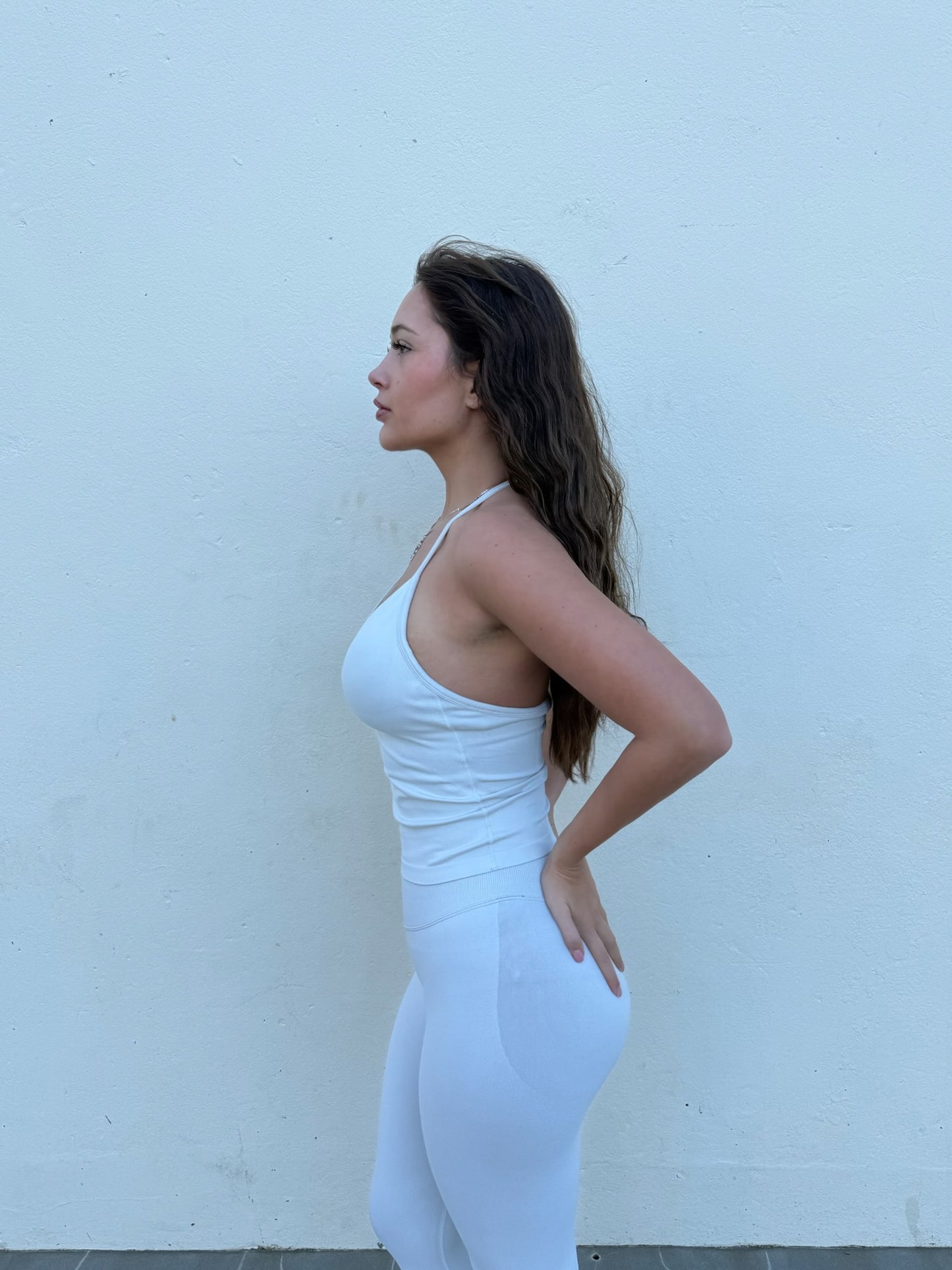 Contour Halter Tank - Light Grey