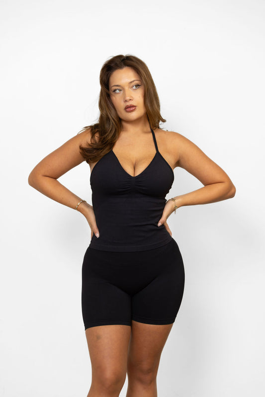 Contour Halter Tank - Black