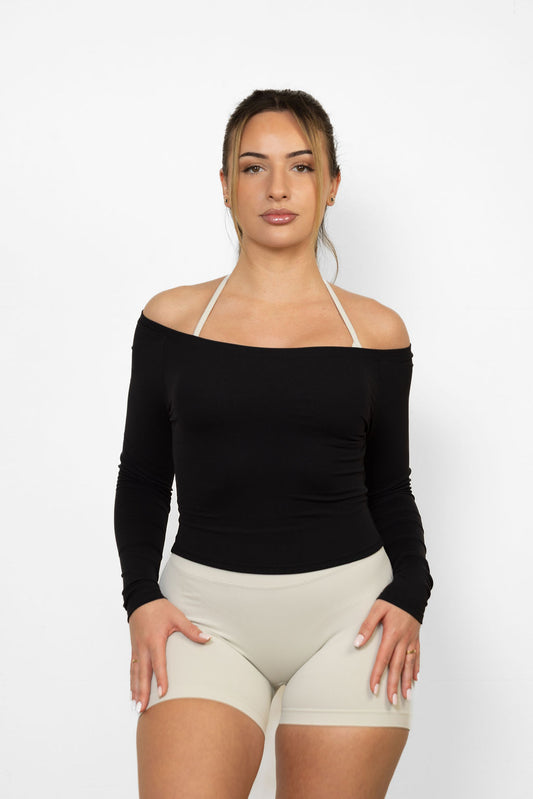 Off the Shoulder Long Sleeve - Black