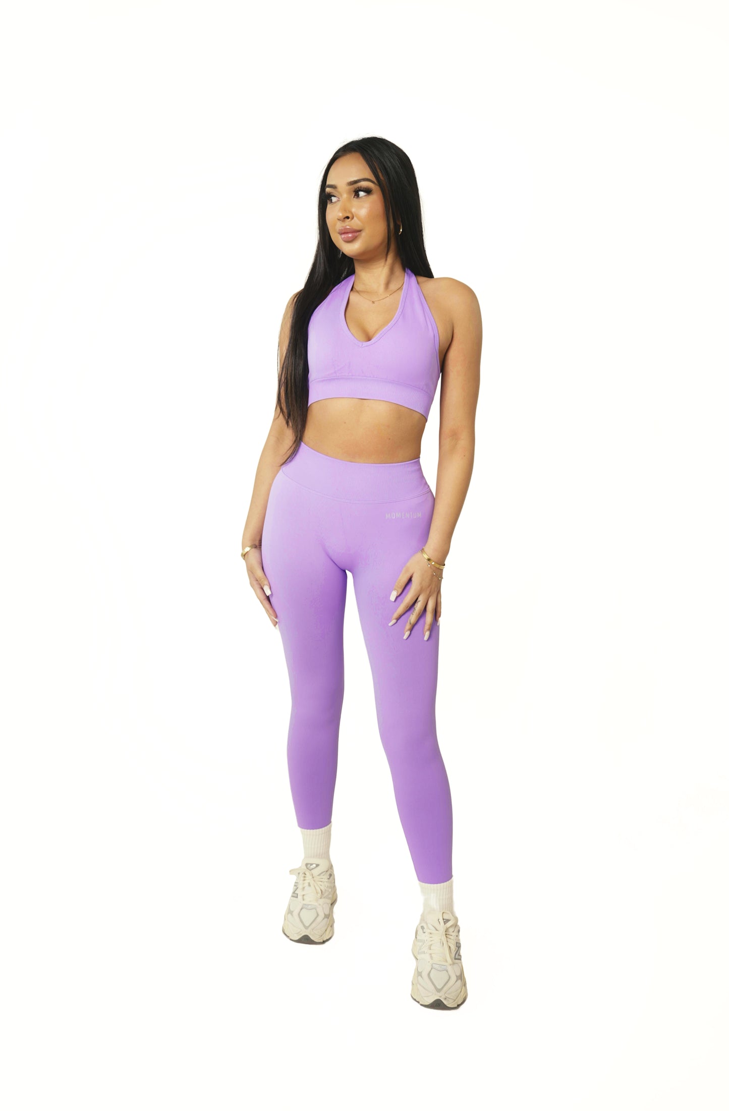 SCULPT SEAMLESS HALTER CROP - LAVENDER