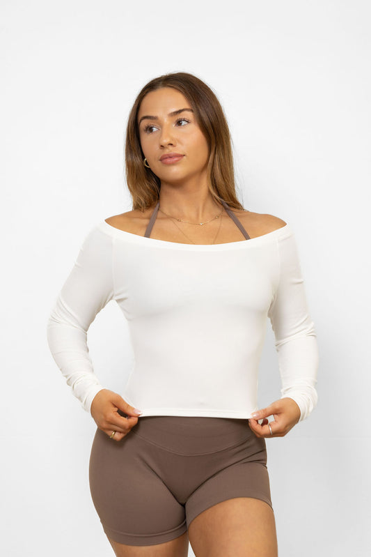 Off the Shoulder Long Sleeve - White