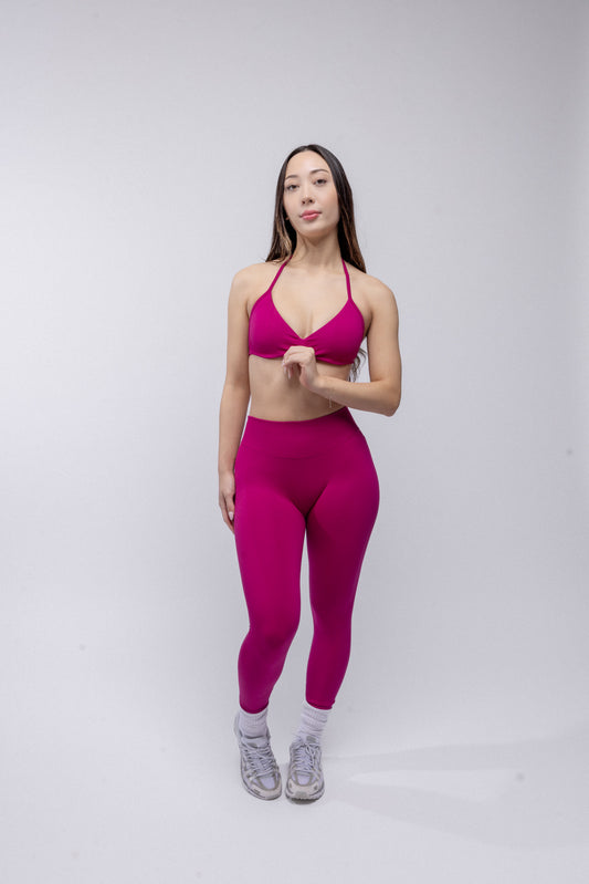 Contour Seamless Leggings - Berry Red