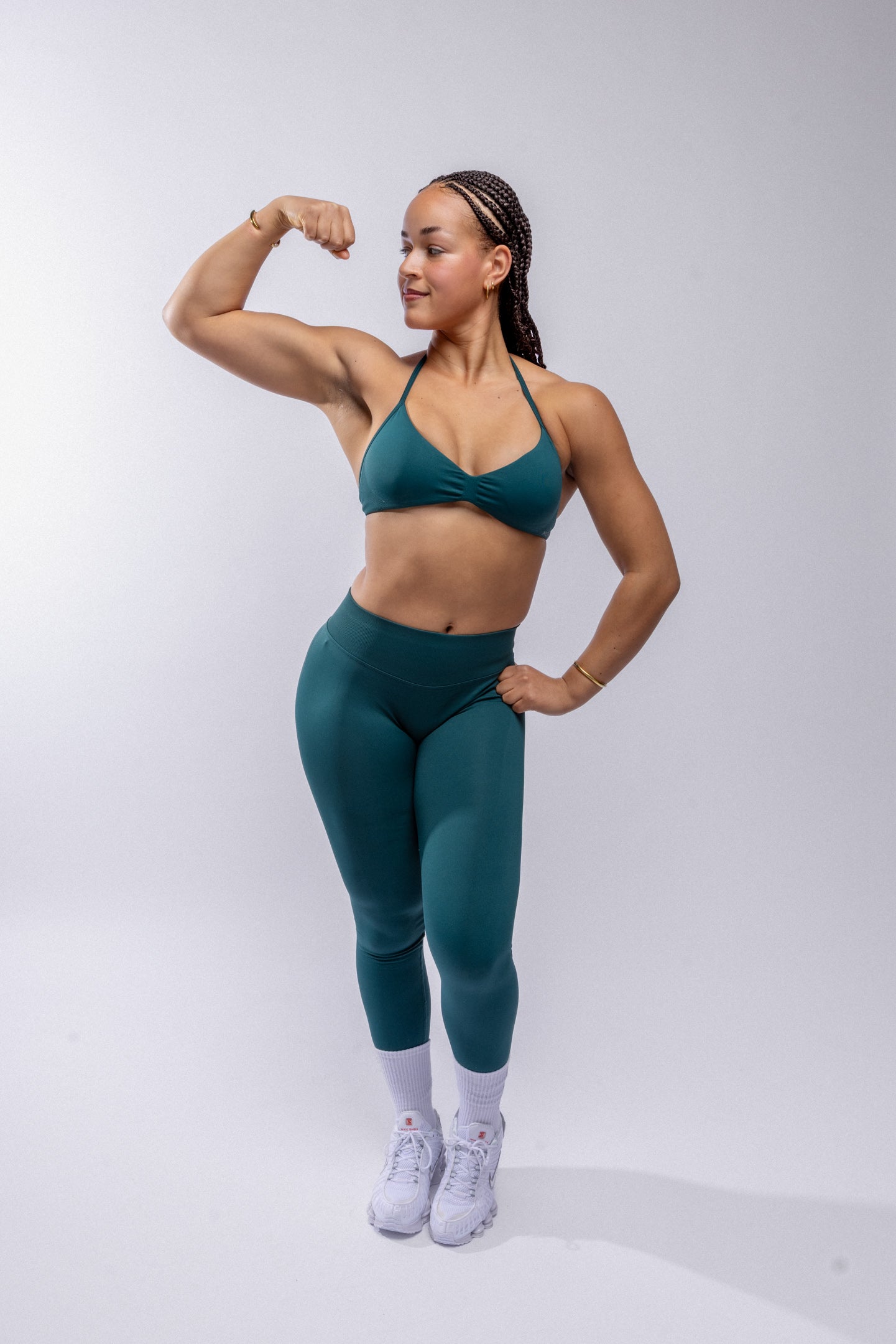 Contour Minimal Crop - Pine Green