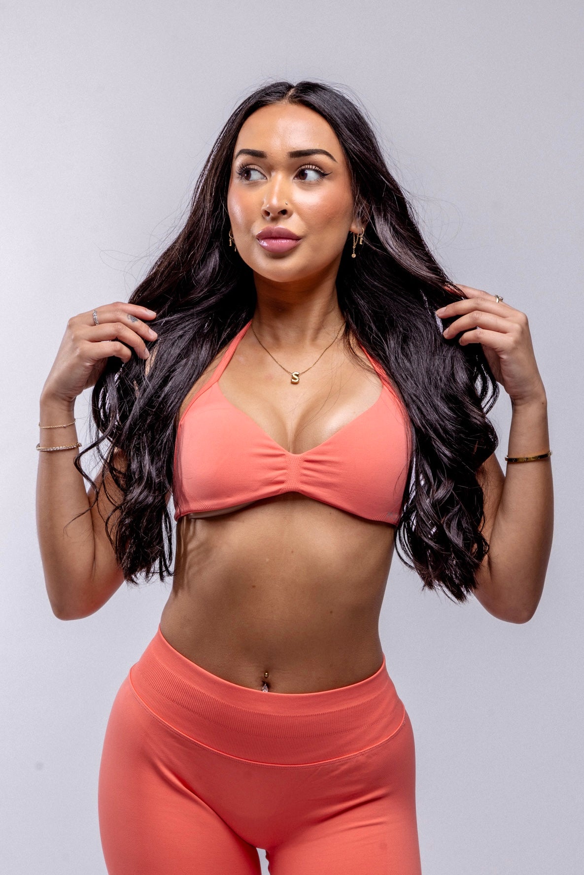 Contour Minimal Crop - Coral Pink