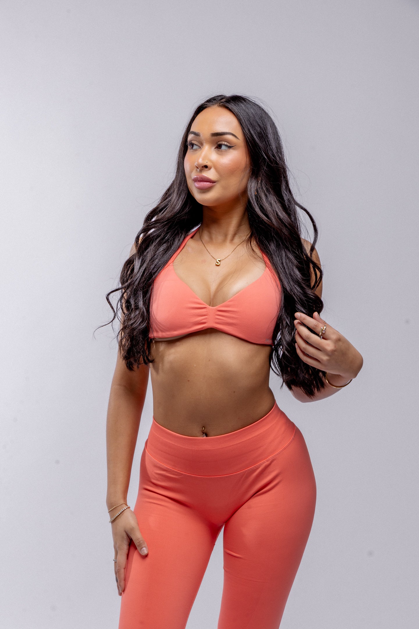 Contour Minimal Crop - Coral Pink