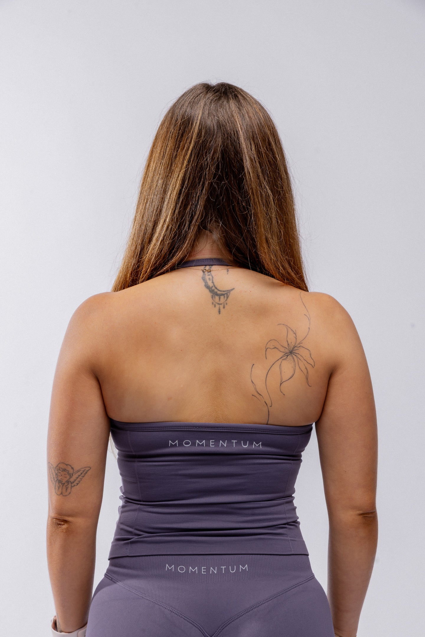 Contour Halter Tank - Mushroom Grey