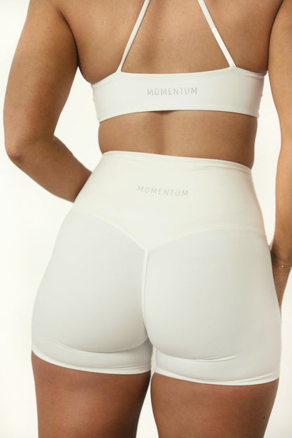 SIGNATURE MINI SHORTS - IVORY